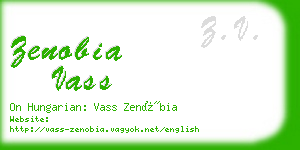zenobia vass business card